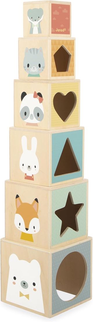 Pirámide de cubos Janod madera bebé NUEVA