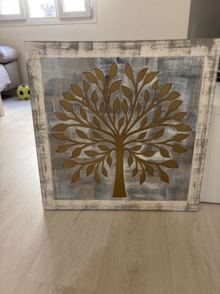 Cuadro decorativo árbol madera