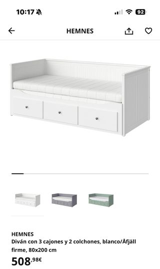 Cama Diván Ikea Hemnes Blanca