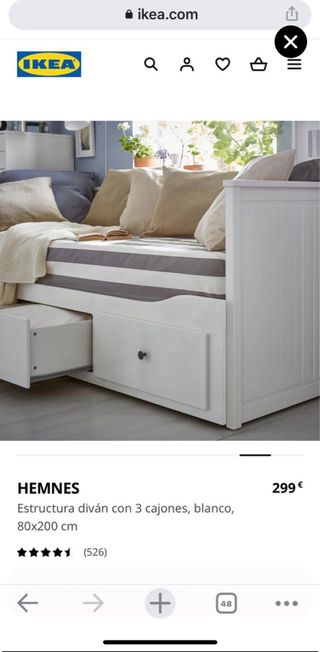 Cama Diván Ikea Hemnes Blanca