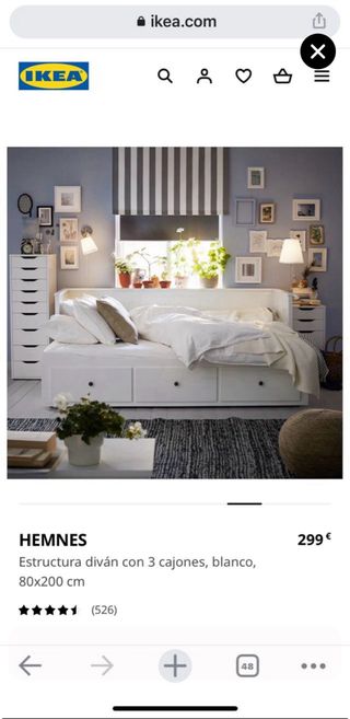 Cama Diván Ikea Hemnes Blanca