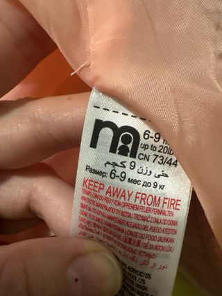 Abrigo paño bebé cuadros rosa