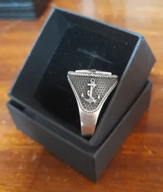 Anillo Plata Hombre Talla Grande