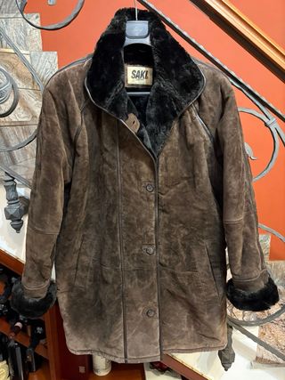 Cappotto montone donna pelle scamosciata