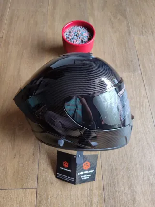 Casco integral S negro pintura carbono