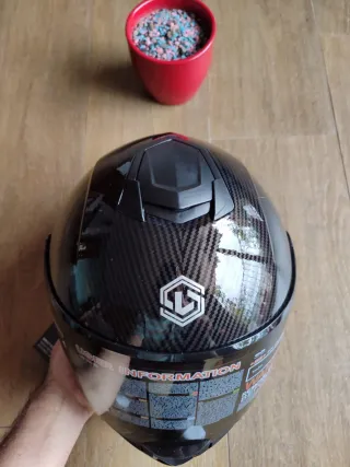 Casco integral S negro pintura carbono