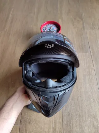 Casco integral S negro pintura carbono