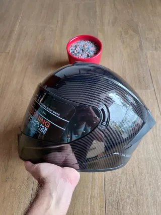 Casco integral S negro pintura carbono