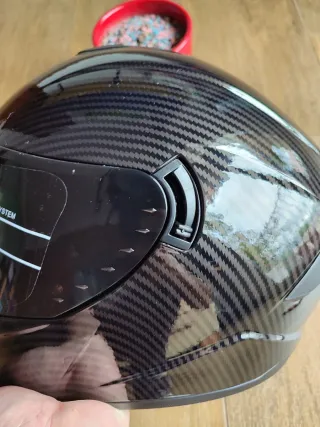 Casco integral S negro pintura carbono