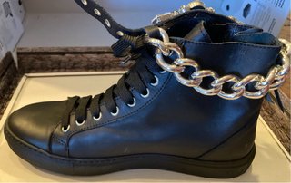 Sneakers nere con catena e strass