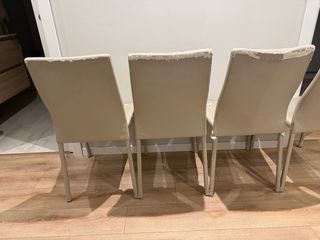 4 Sillas Comedor Polipiel Beige