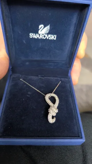 Swarovski Love Knot Collana Argento
