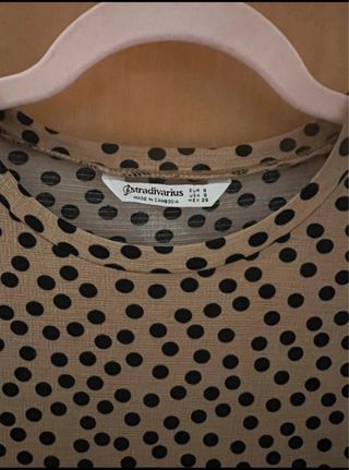 Vestido largo estampado lunares Stradivarius