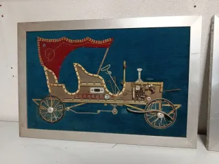 Cuadro Coche Clásico Arte Reciclado