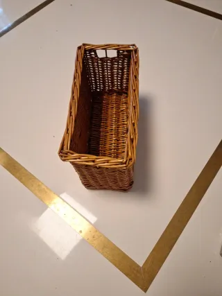 Cajón de mimbre rectangular