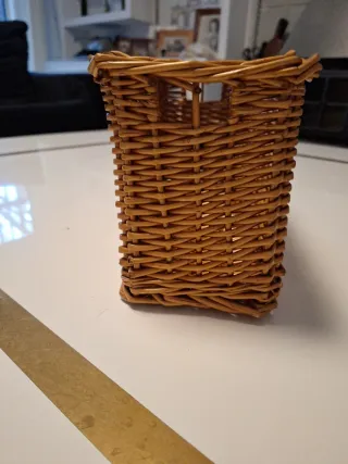 Cajón de mimbre rectangular