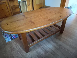 Mesa ovalada madera pino sala o salón