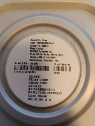 Lector Grabador DVD Interno ASUS 24D5MT