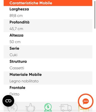 Mobile bagno 90cm Deghi nuovo imballato