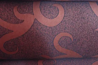 Sofá de 2 plazas tela marrón y naranja