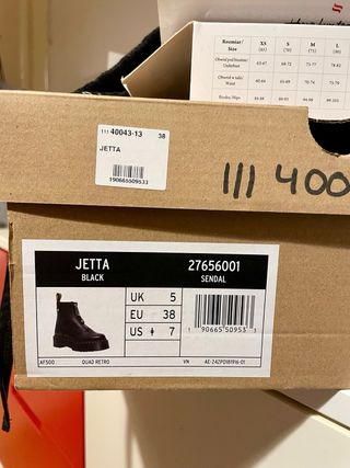 Botas Dr. Martens Jetta Cremallera Negra T.38