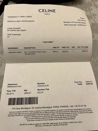 Borsa Celine Triomphe Nera