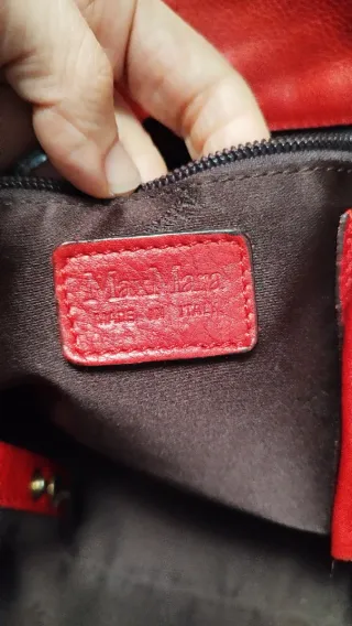 Borsa Max Mara vera pelle rossa