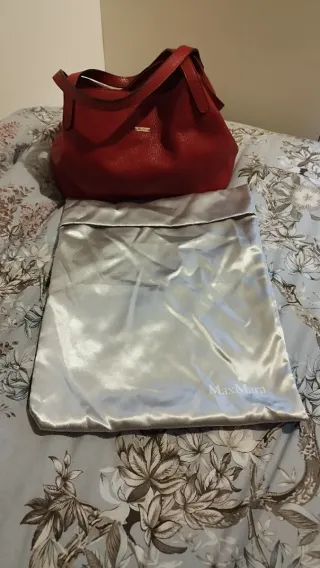 Borsa Max Mara vera pelle rossa