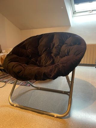 Sillón redondo terciopelo plegable