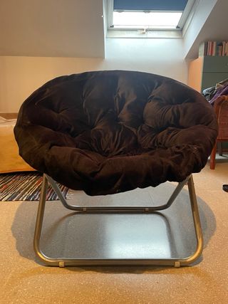 Sillón redondo terciopelo plegable