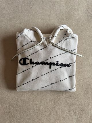 Sudadera Champion blanca con logo repetido