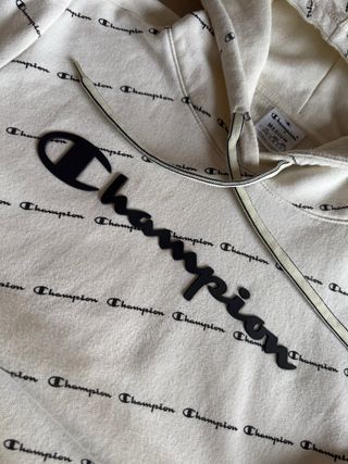 Sudadera Champion blanca con logo repetido