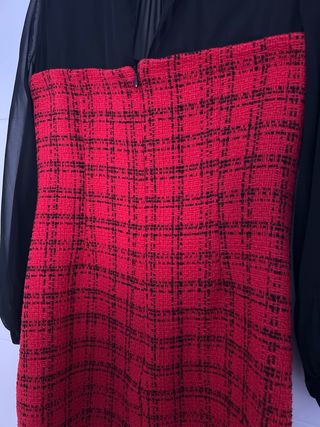 Vestido Zara Negro y Rojo