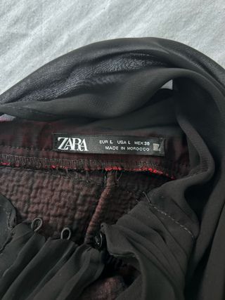 Vestido Zara Negro y Rojo