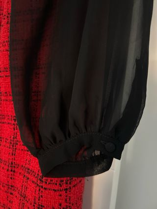 Vestido Zara Negro y Rojo