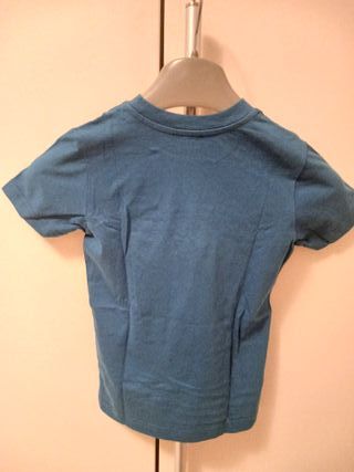 T-shirt Diesel bambino blu stampa gialla