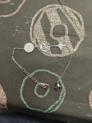 Pulsera de acero con nudo de bruja, San Benito..