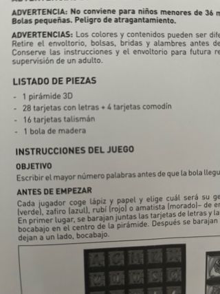 Juego de mesa El secreto de las letras