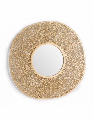 Espejo Decorativo Metal Dorado Indian Mobel