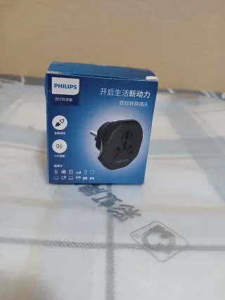 Manta eléctrica azul y blanca