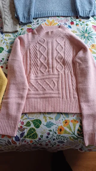 Jersey punto azul y rosa