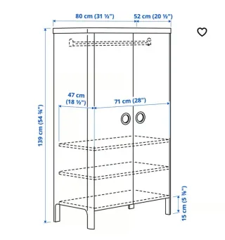 Armario BUSUNGE blanco 80x139 cm