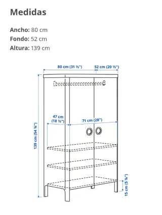 Armario BUSUNGE blanco 80x139 cm