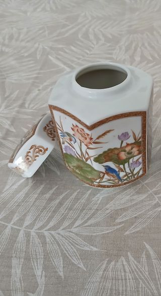 Joyero porcelana flores y pájaros