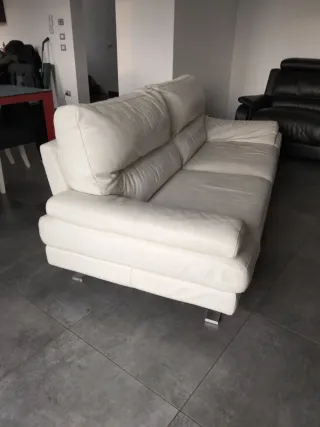 Divano 3 posti in pelle bianco