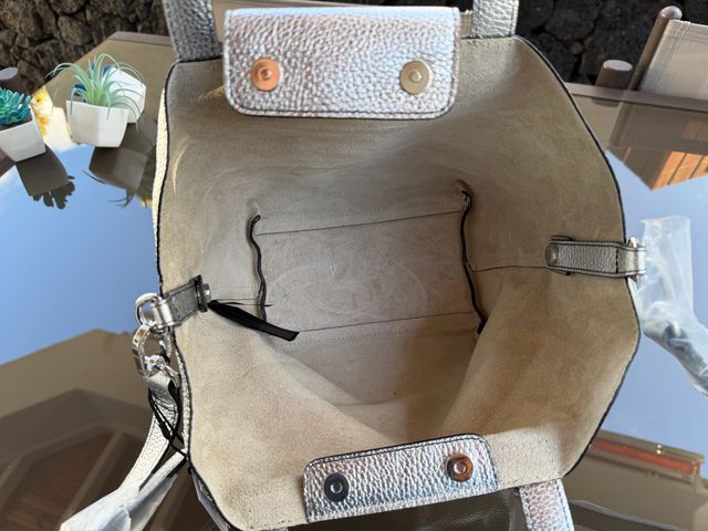 Bolso Tous Piel Plateado