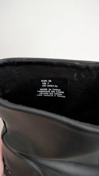 Botines negros con cremallera talla 38