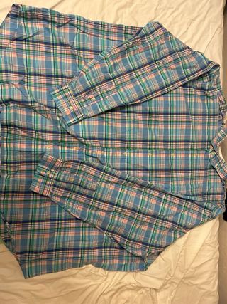 Camisa de cuadros azul y rosa de ralph lauren