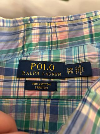 Camisa de cuadros azul y rosa de ralph lauren