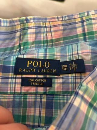 Camisa de cuadros azul y rosa de ralph lauren